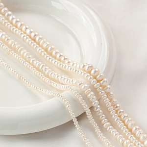 Natural Freshwater Pearl Beads Baroque Irregular Flat Round Loose Beads For DIY Jewelry Making Necklace Bracelet Earring Craft