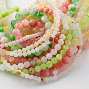 Polished natural green grape jade round beads for DIY jewelry and handmade bracelets