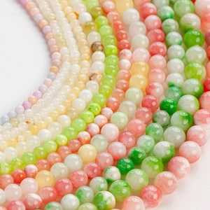Natural prehnite and gemstone round beads in various colors for DIY jewelry making