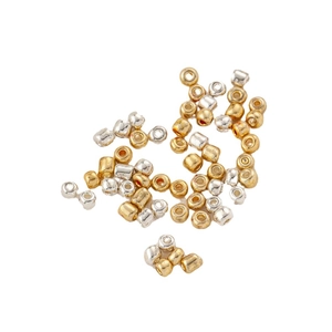 Metallic plated glass seed beads in gold and silver for DIY jewelry making