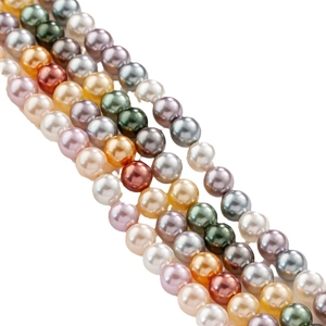 Perles de verre rondes 4-12mm aux couleurs variées et lustrées pour création de bijoux