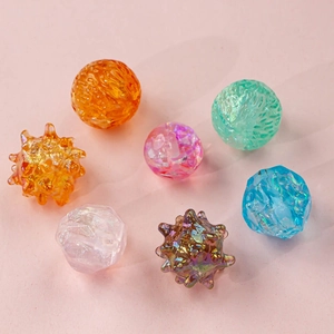 Colorful resin irregular thorn balls and textured beads for DIY jewelry and hair accessories