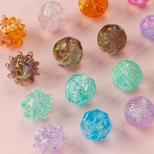 DIY Resin Beads Irregular Thorn Round Ball Aurora Iridescent Craft Accessories For Jewelry Making Earrings Hairpin Decoration