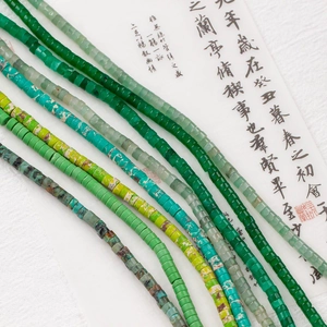 Perline Heishi Piatte in Pietra Naturale per Creazione Gioielli DIY Perline Distanziatrici in Pietra Verde per Bracciali e Collane