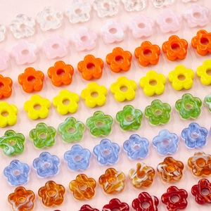 Colorful 16mm hollow flower acrylic beads for DIY jewelry making in assorted colors