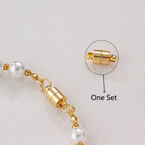 One set of 14K gold plated magnetic clasps for DIY pearl necklace and jewelry making