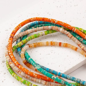 Perles Heishi colorées 4x2mm en pierre synthétique pour bijoux DIY et bracelets