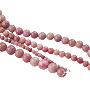 Pink natural stone beads in 4mm to 12mm sizes for jewelry making and DIY projects