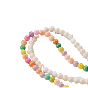Natural 4-12mm multi-color gemstone beads with gold foil textures for DIY jewelry making