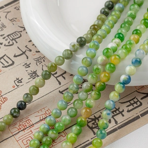 Green natural jade stone beads 4-12mm in various shades for DIY jewelry making