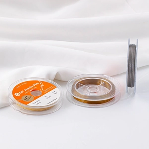 Fil de perlage en acier inoxydable 7 brins 0,3 mm couleur or clair pour bijoux