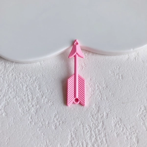 Pink arrow-shaped connector charm with dual holes for DIY bracelet and necklace making