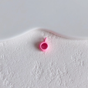 Pink mini cup shaped resin bead charm with hanging loop for DIY jewelry and hair clips