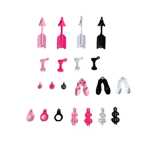 Pink dopamine alloy charms for DIY jewelry including mini shoes and music notes