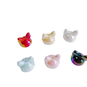 Colorful acrylic bow pendants with pearl luster finish for DIY jewelry and bag charms