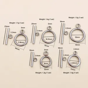 Polished stainless steel OT toggle clasps in various sizes for DIY jewelry making