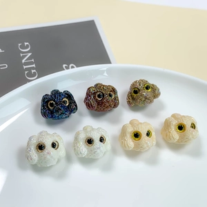 Set of colorful Poodle head resin beads for DIY bracelets and necklaces jewelry making