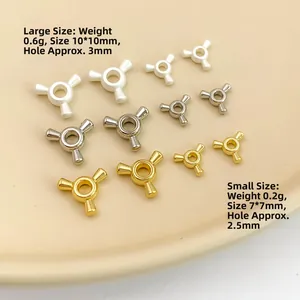 Unregelmäßige Dreizack-Abstandshalter aus Legierung für DIY-Schmuck in Gold, Silber und Perlweiß