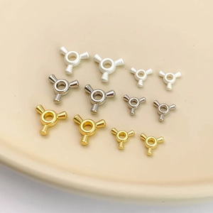 Schmuckzubehör Metalllegierung Krallenringverbinder in Gold, Silber und Perlweiß-Finish