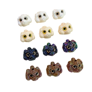 DIY cartoon dog head beads with pearlescent finish for handmade jewelry necklaces