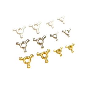 DIY-Schmuck Metall-Perlen mit Dreizack-Struktur in Gold, Silber und Weiß-Optik