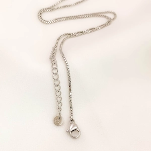 Gepolijste 316L roestvrijstalen box chain ketting met verstelbare karabijnsluiting