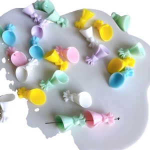 Colorful macaron candy flower bouquet charms for DIY jewelry making with pre-drilled holes