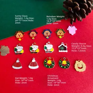 Collection de breloques de Noël DIY avec Père Noël et renne pour décoration festive