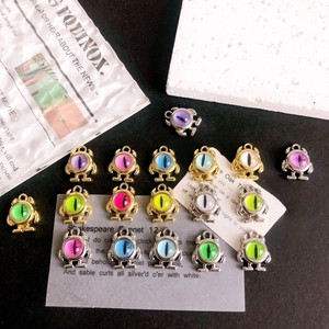 Funny monster alloy pendants in gold and silver for DIY jewelry making accessories