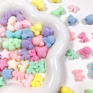 Χαριτωμένα Υλικά DIY Charms με Αστέρια και Σύννεφα Χνουδωτές Χάντρες Βελουτέ Χρώμα Μακαρόν για Κατασκευή Κοσμημάτων