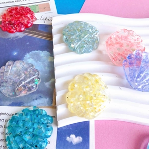Ciondoli a Forma di Conchiglia in Resina Stile Oceanico per Creazione Gioielli Fai-da-Te Patch Colorate con Brillantini per Capelli