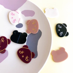 Acrylic Raccoon Head DIY Jewelry Accessories Cute Cartoon Bear Shape Charms For Hair Clips Handmade Craft Findings Wholesale