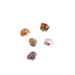 Dragon year cartoon dumpling charm pendants in gold and silver alloy for DIY jewelry
