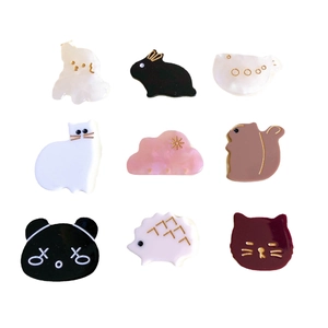 Cartoon animal acrylic DIY accessories featuring rabbit, cat, and panda charms set