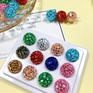 Sparkling multi-color faceted rhinestone ball beads for DIY jewelry and phone charms