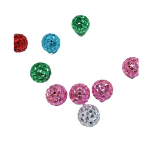 Colorful multifaceted disco ball beads for DIY jewelry and phone charms in mixed colors