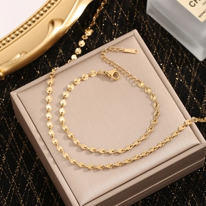 Titanium Steel Sunburst Disc Necklace Gold Plated Radiating Texture Necklace Bracelet Earring Line Jewelry For Women
