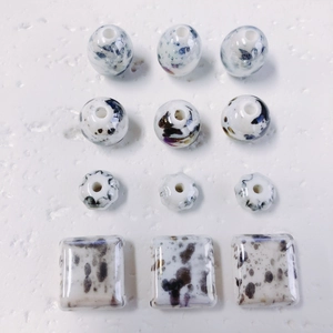 Cuentas de Cerámica Pintadas a Mano Artísticas Patrón de Mármol Lavado de Tinta Para Creación de Joyas DIY Colgantes Accesorios
