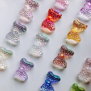 Iridescent candy-colored butterfly beads with granular texture for DIY jewelry making