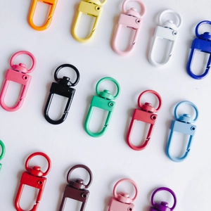 Fermoirs mousquetons colorés mats avec anneaux rotatifs pour porte-clés DIY