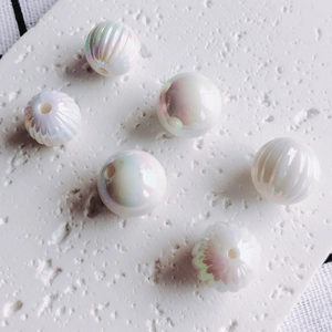 Perle rotonde aurora bianche da 16 mm iridescenti per la creazione di gioielli fai-da-te