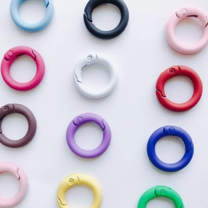 Colorful Alloy Round Spring Ring Buckle For DIY Jewelry Making Keychain Phone Chain Bag Accessories Matte Lacquered Metal O-Ring
