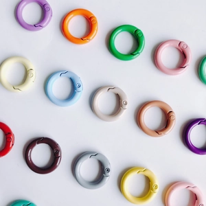 Colorful 20mm Metal Spring O-Rings Alloy Round Snap Hook Buckles For DIY Bags Keychain Jewelry Making Hardware Accessories