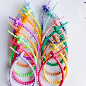 Kleurrijke bloemen siliconen kabelbinders voor DIY sleutelhangers en kabelorganisatie