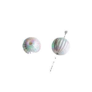 Perline tonde aurora iridescenti da 16mm con nervature per creazione gioielli