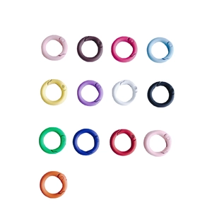Colorful matte candy paint round spring ring buckles for DIY keychains and bags
