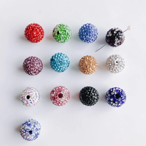 Bunte 10mm Shamballa Kristallperlen mit Pavé-Strasssteinen für DIY Schmuckherstellung