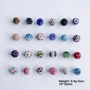 Set de cuentas de diamantes de imitación disco de 10mm para joyería artesanal DIY