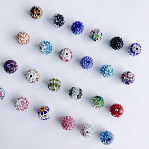 Colorful 10mm disco ball rhinestone beads for DIY jewelry and handmade bracelets