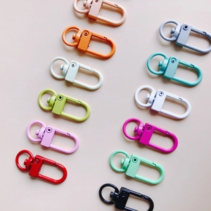 Fermoirs mousquetons en métal peint coloré pour bijoux DIY et porte-clés en tons macaron variés